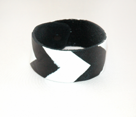 Black & White Chevron Cuff Bracelet 