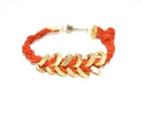 Burn Orange Hex Nut Bracelet