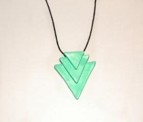 Mint Green Chevron Necklace