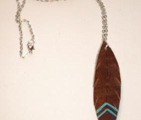 Turquoise Feather Necklace